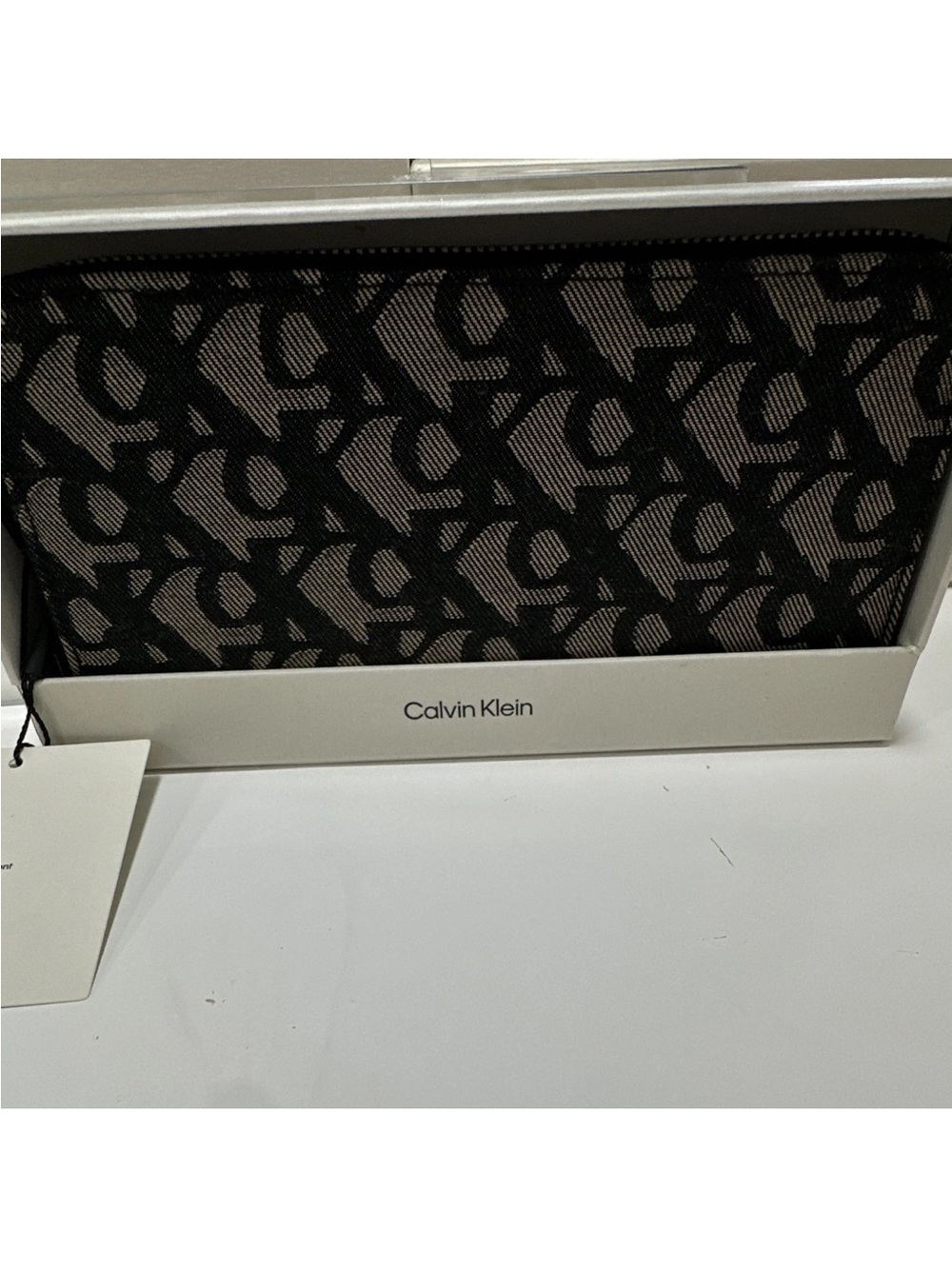 Calvin Klein Black Monogram Zip Wallet